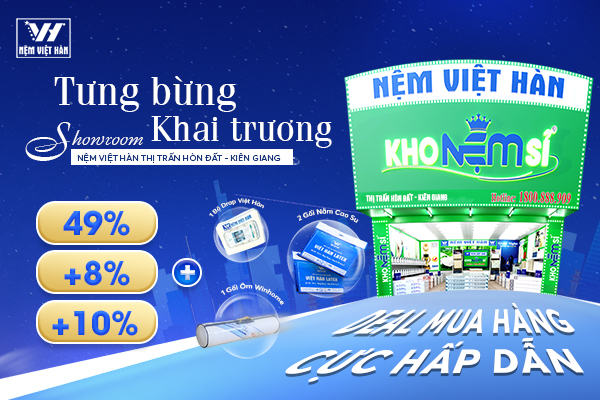 Read more about the article Tưng Bừng Khai Trương Cửa Hàng Nệm Việt Hàn Thị Trấn Hòn Đất – Kiên Giang