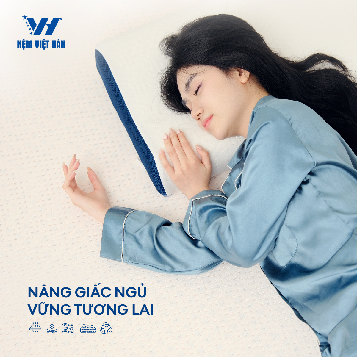 Gối Nằm Cao Su Thiên Nhiên Việt Hàn